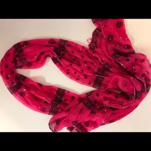Pink and black kids scarf